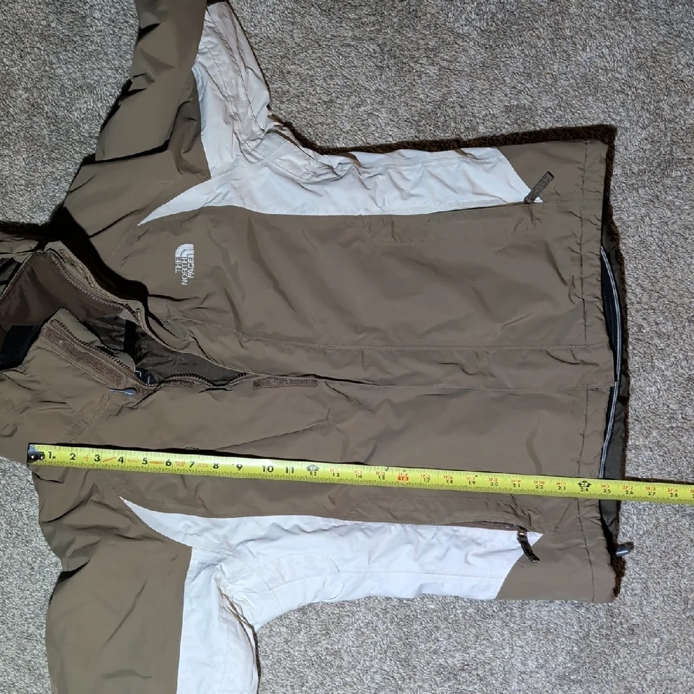 The North Face Taupe Jacket with White Side Panels - Picture 11 of 14